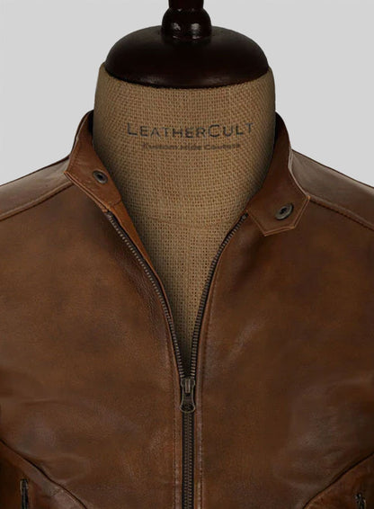 Spanish Brown Ryan Reynolds Blade Trinity Leather Jacket