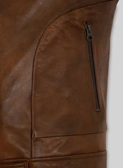Spanish Brown Ryan Reynolds Blade Trinity Leather Jacket