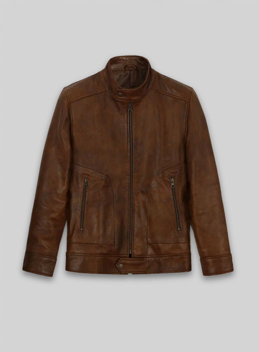 Spanish Brown Ryan Reynolds Blade Trinity Leather Jacket