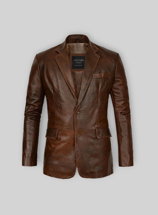 Spanish Brown Medieval Leather Blazer