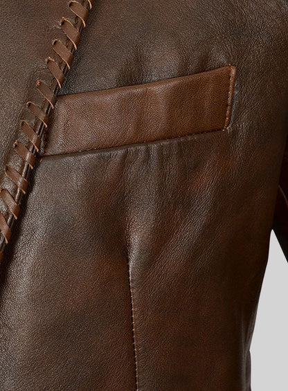 Spanish Brown Medieval Leather Blazer