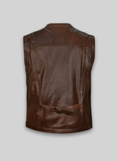 Spanish Brown Chris Pratt Jurassic World Leather Vest