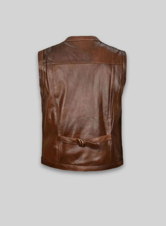 Spanish Brown Chris Pratt Jurassic World Leather Vest