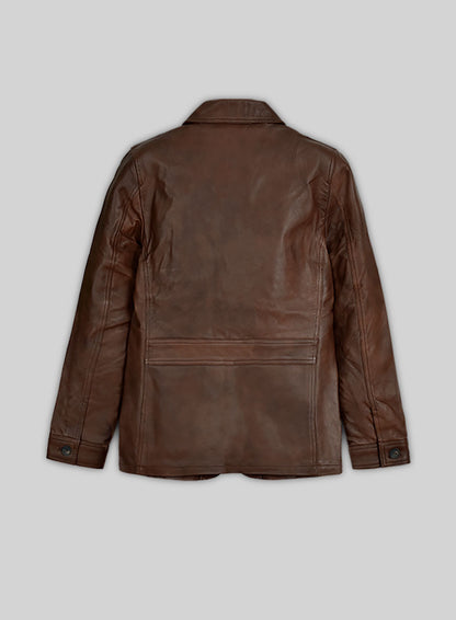 Spanish Brown Daniel Craig Leather Blazer - 38 Regular