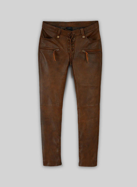 Spanish Brown Gigi Hadid Leather Pants