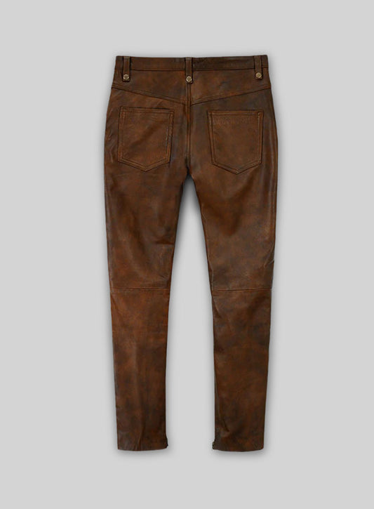 Spanish Brown Gigi Hadid Leather Pants
