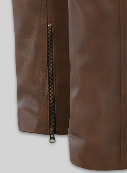 Spanish Brown Gigi Hadid Leather Pants