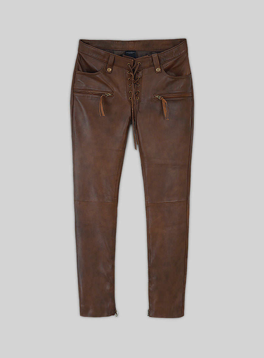Spanish Brown Gigi Hadid Leather Pants