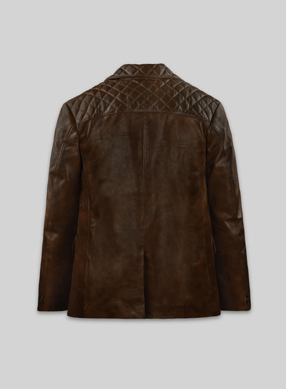 Spanish Brown Harper Leather Blazer  -38 Regular