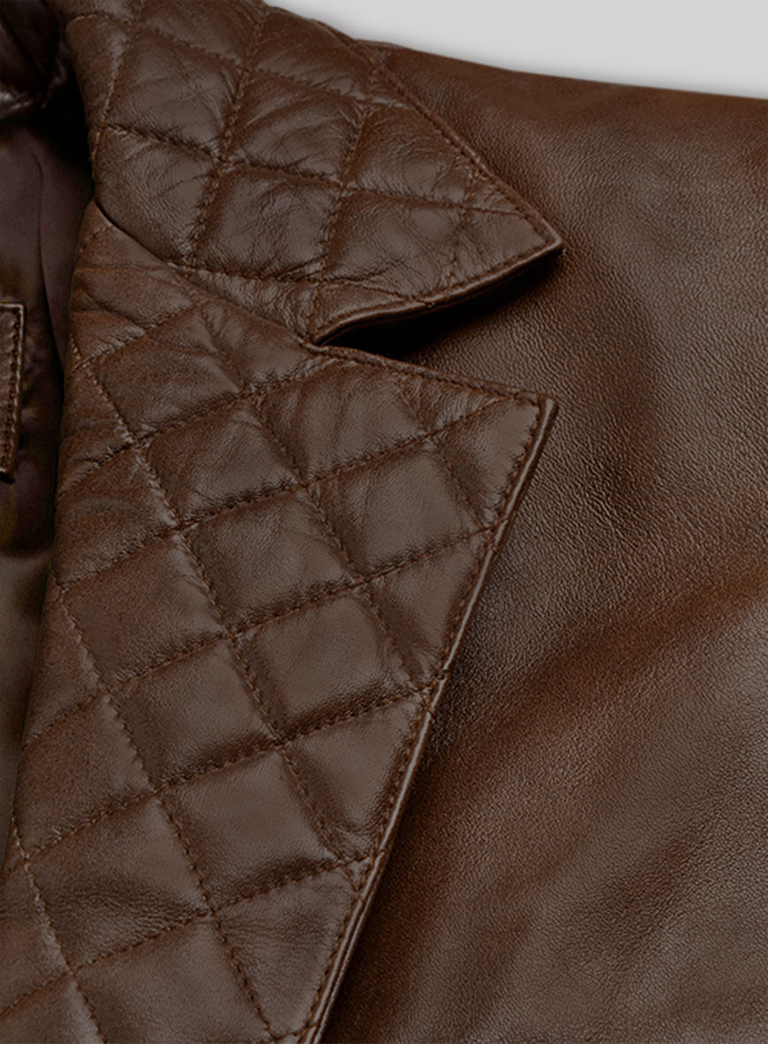 Spanish Brown Harper Leather Blazer