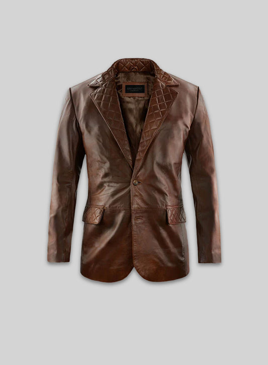 Spanish Brown Harper Leather Blazer