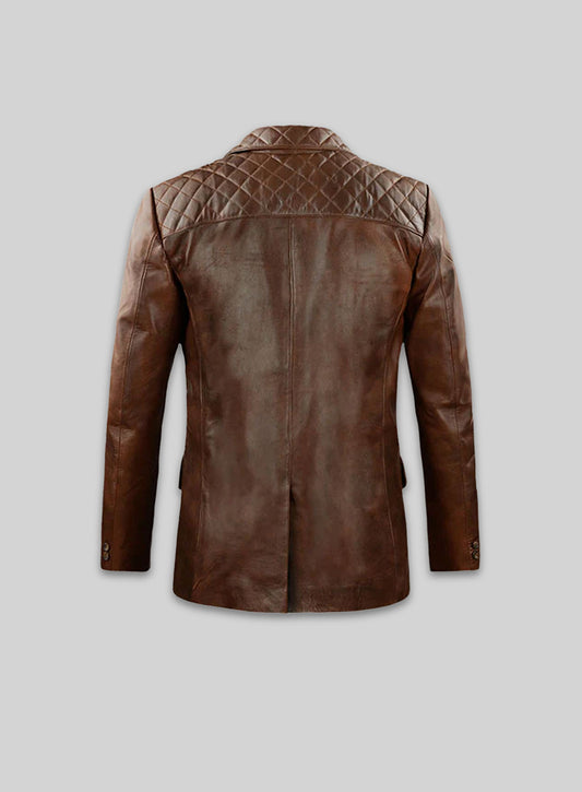 Spanish Brown Harper Leather Blazer