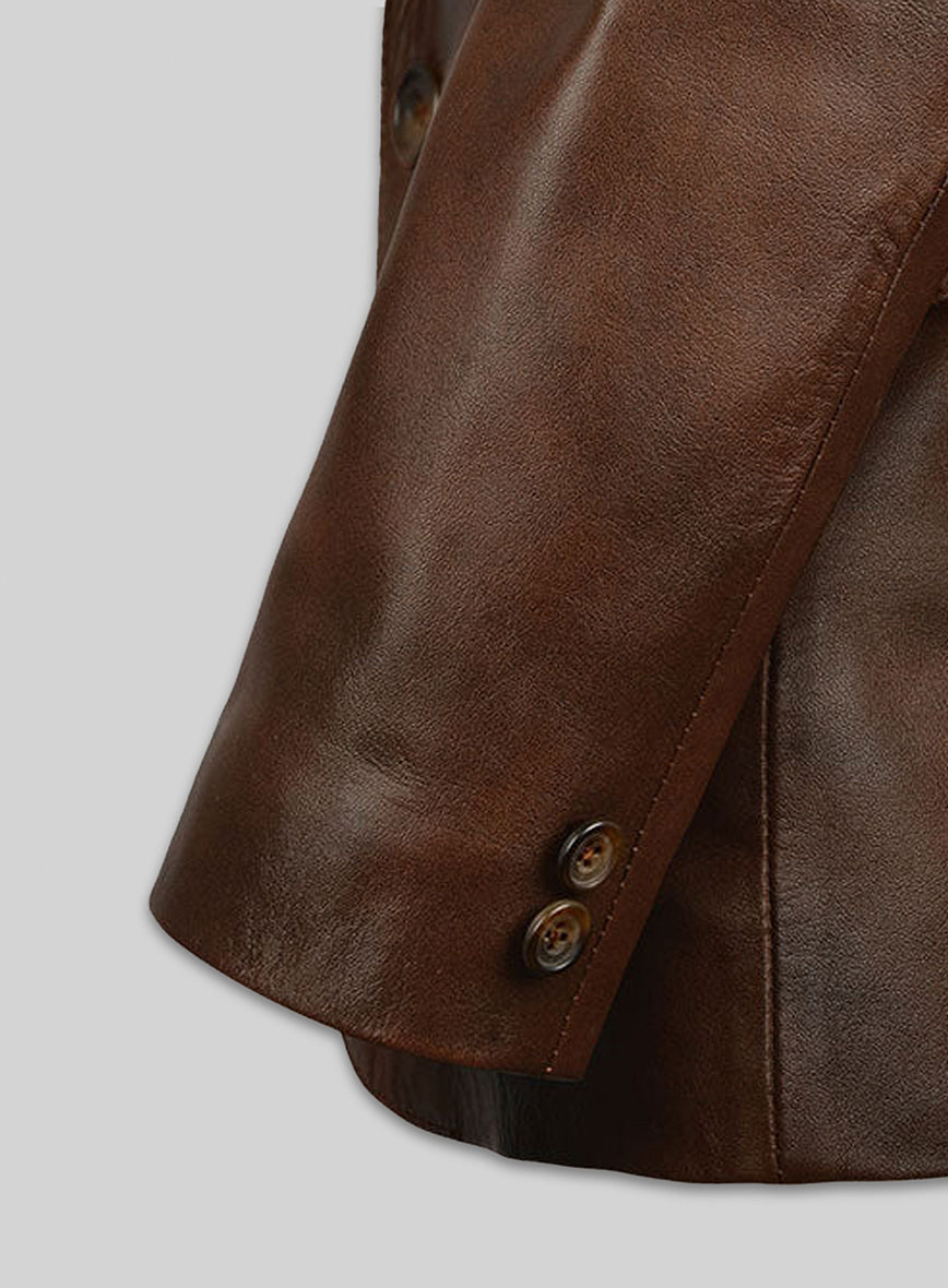 Spanish Brown Harper Leather Blazer