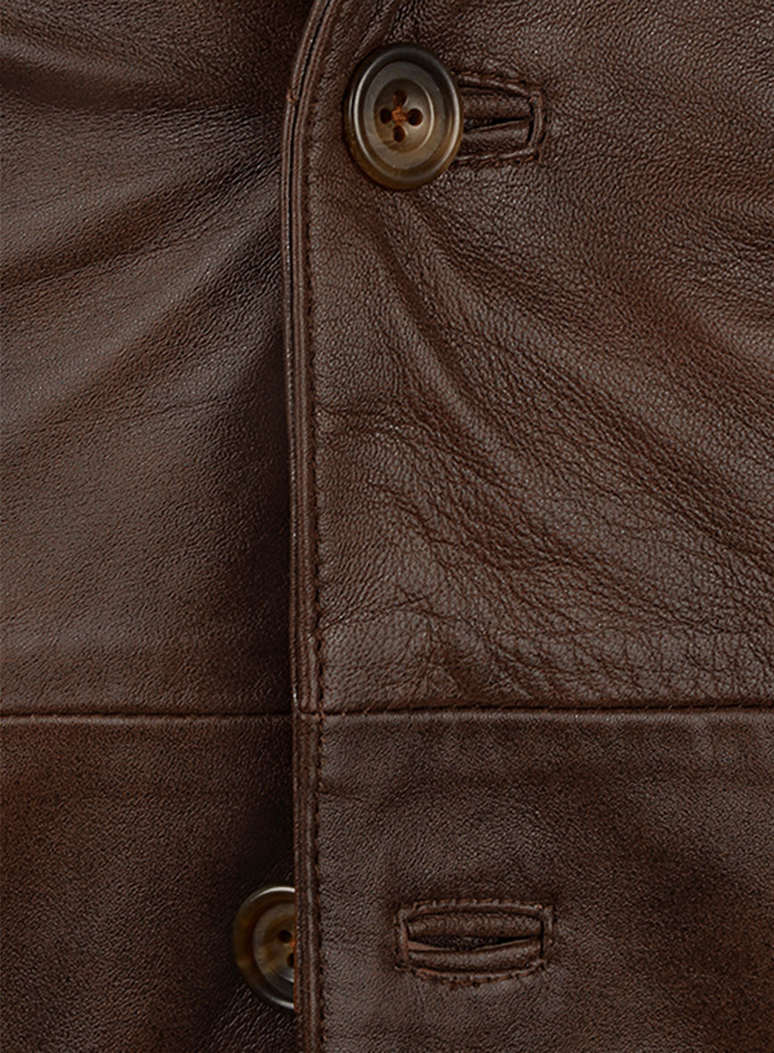 Spanish Brown Harper Leather Blazer