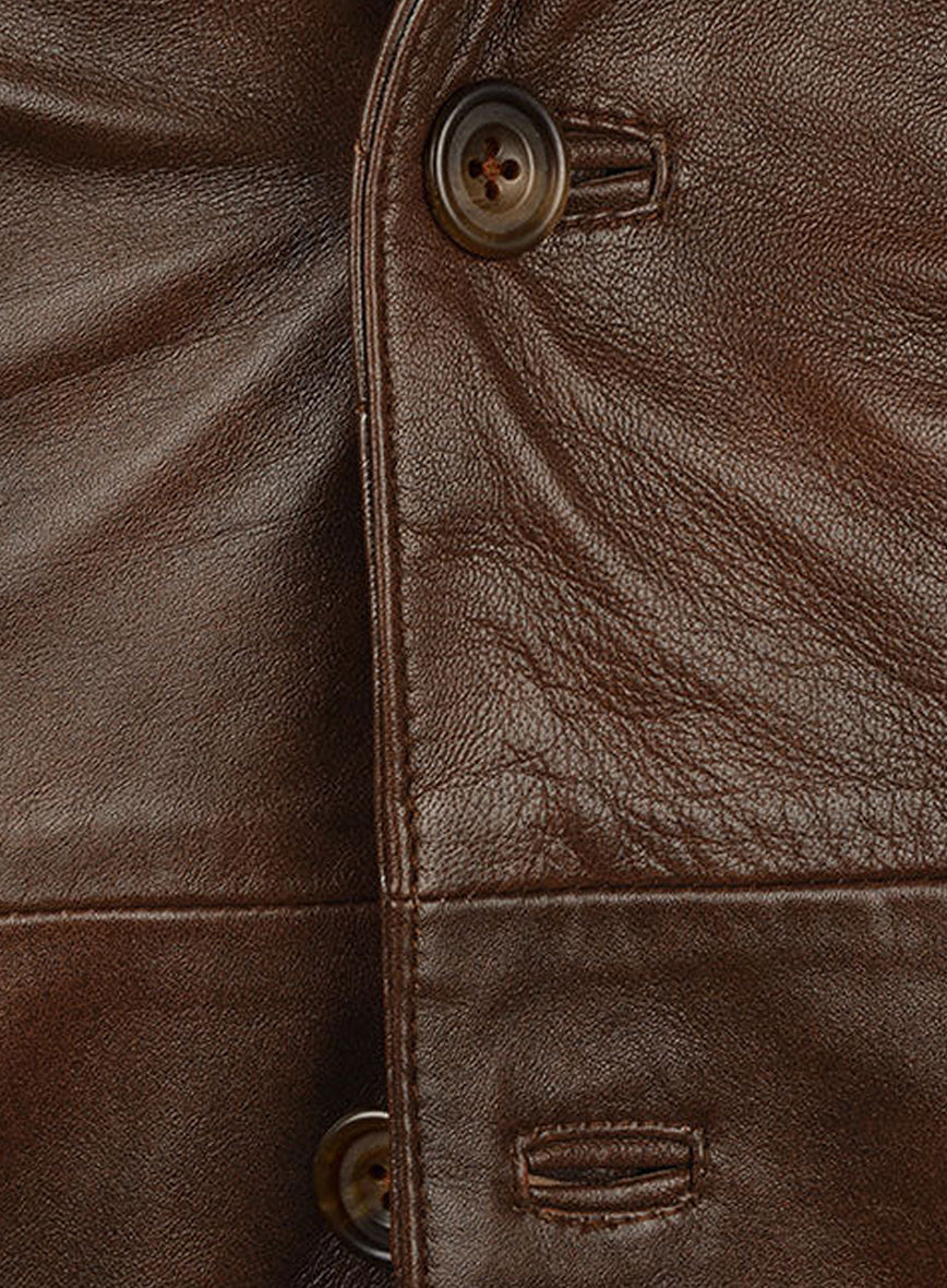 Spanish Brown Harper Leather Blazer