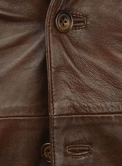 Spanish Brown Harper Leather Blazer