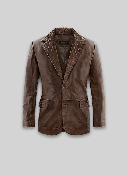 Spanish Brown Harper Leather Blazer