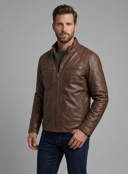 Spanish Brown Leather Jacket # 653