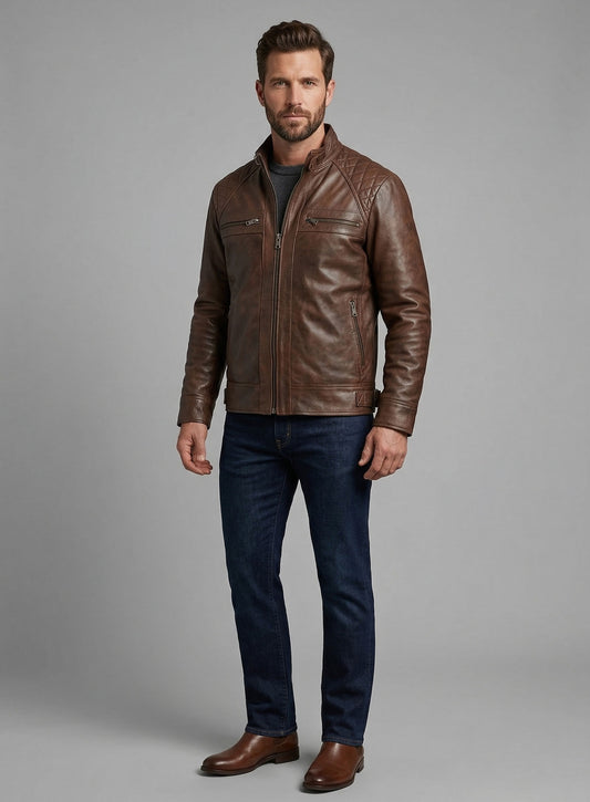 Spanish Brown Leather Jacket # 653