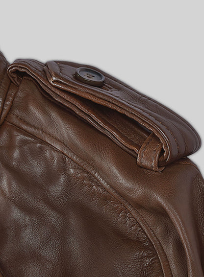 Spanish Brown Leather Long Coat #203