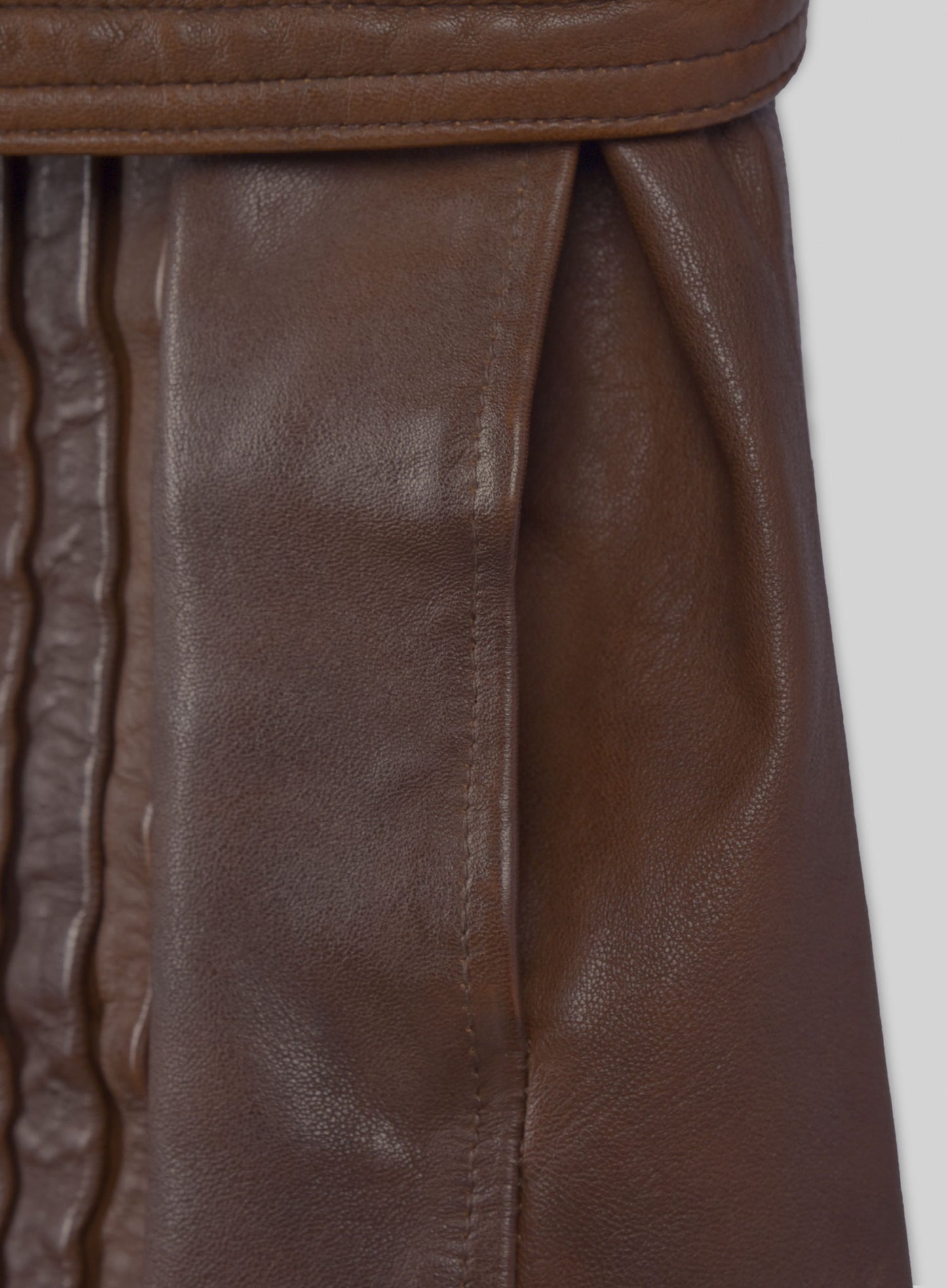 Spanish Brown Leather Long Coat #203