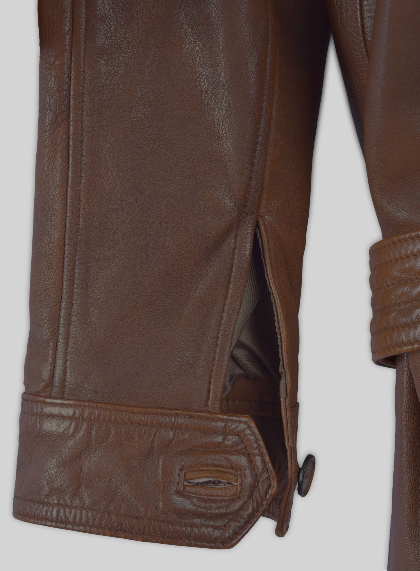Spanish Brown Leather Long Coat #203