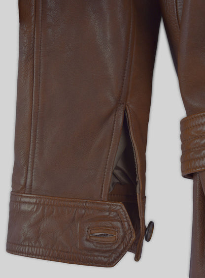 Spanish Brown Leather Long Coat #203