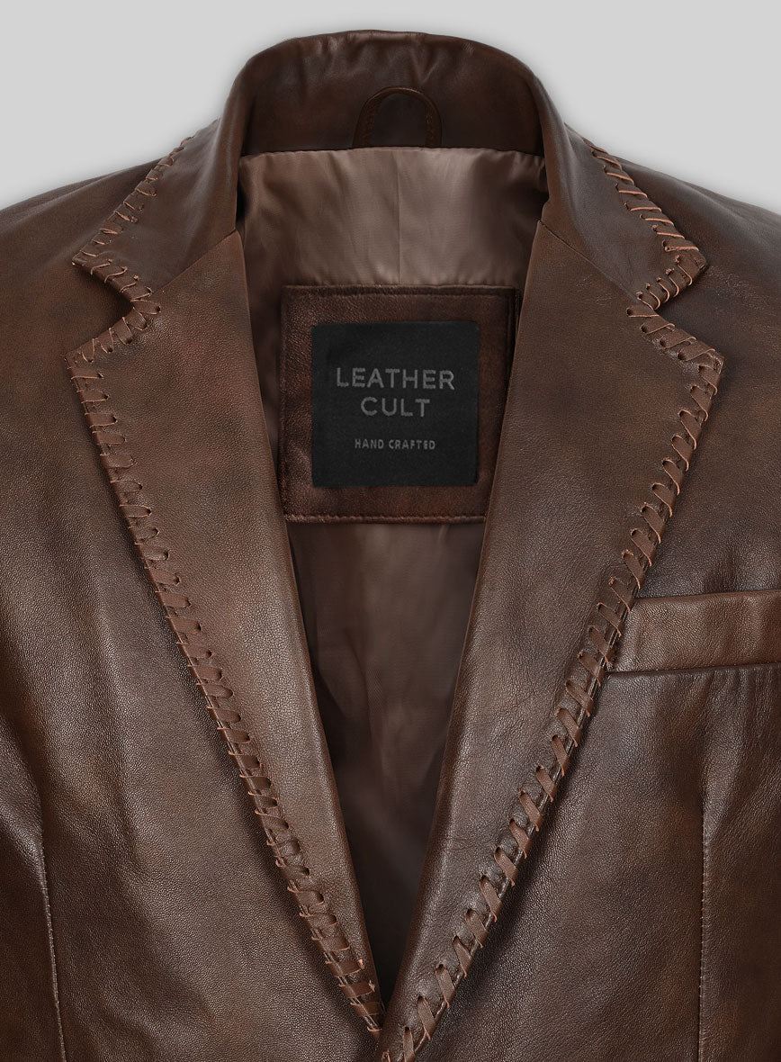 Spanish Brown Medieval Leather Blazer