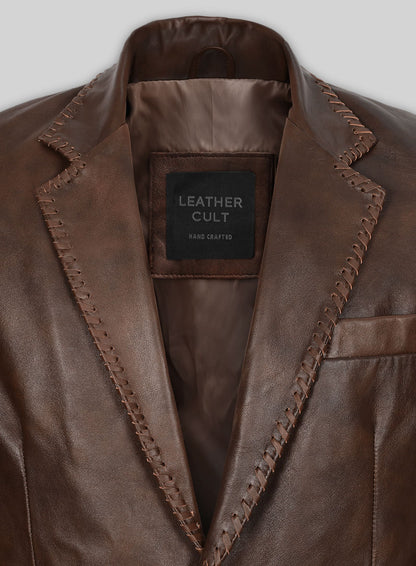 Spanish Brown Medieval Leather Blazer