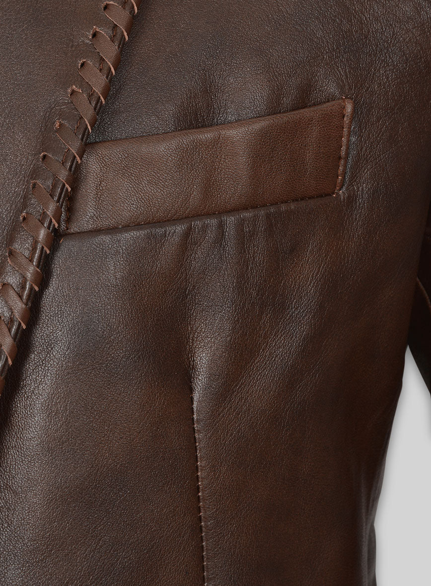 Spanish Brown Medieval Leather Blazer