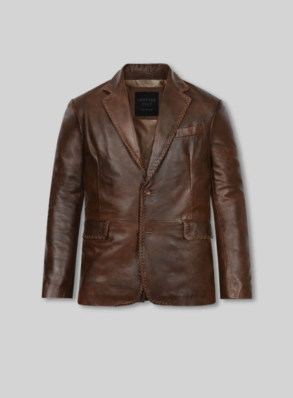 Spanish Brown Medieval Leather Blazer