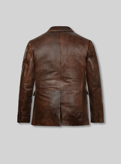 Spanish Brown Medieval Leather Blazer