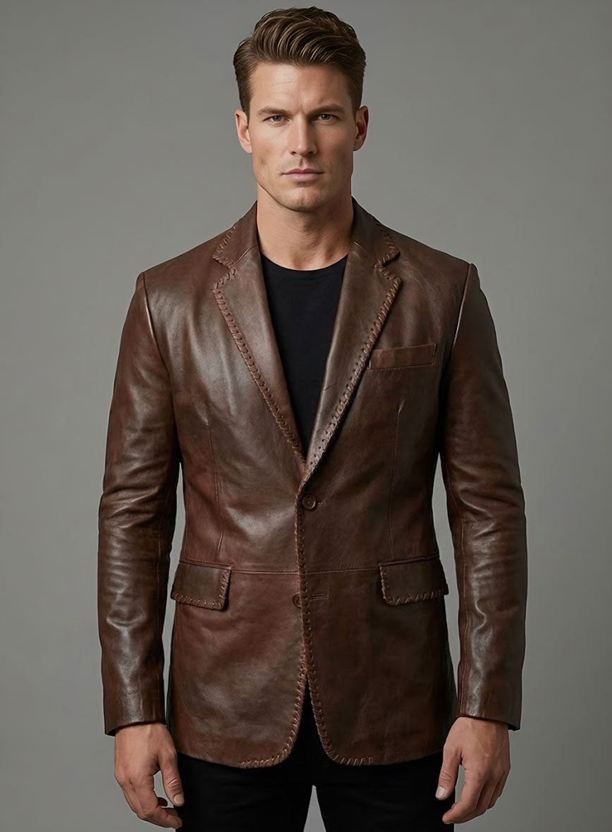 Spanish Brown Medieval Leather Blazer