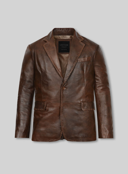 Spanish Brown Medieval Leather Blazer