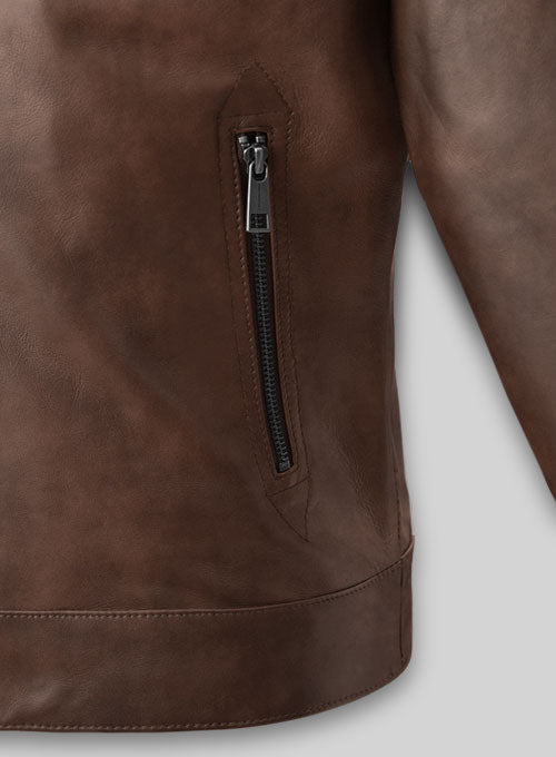 Spanish Brown Michael Fassbender Leather Jacket #2