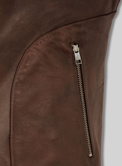 Spanish Brown Ryan Reynolds Blade Trinity Leather Jacket