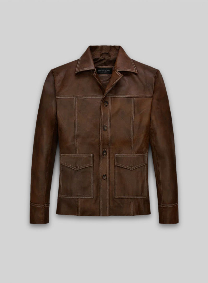 Spanish Brown Brad Pitt Fight Club Leather Jacket