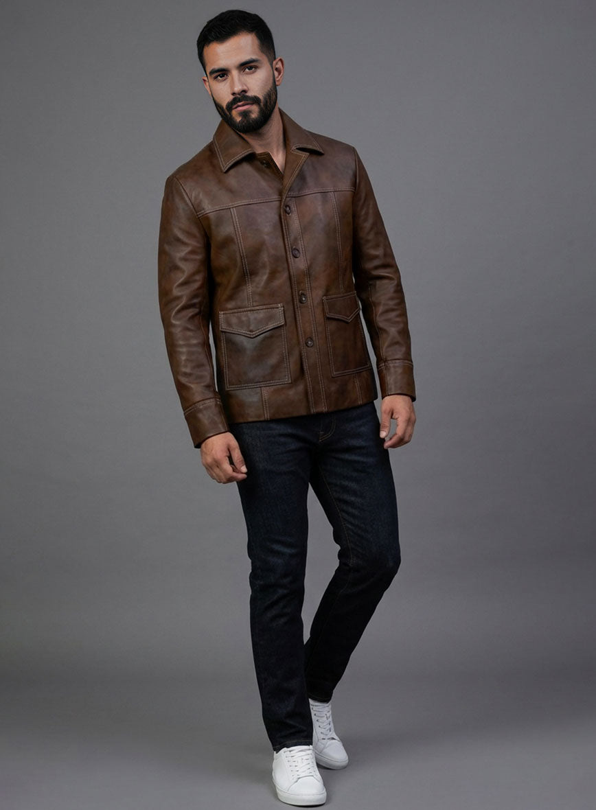 Spanish Brown Brad Pitt Fight Club Leather Jacket – LeatherCult