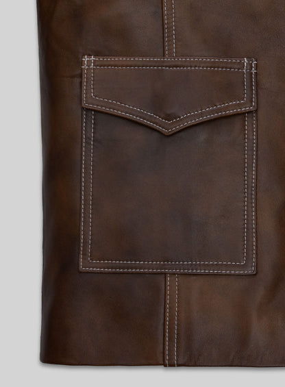 Spanish Brown Brad Pitt Fight Club Leather Jacket