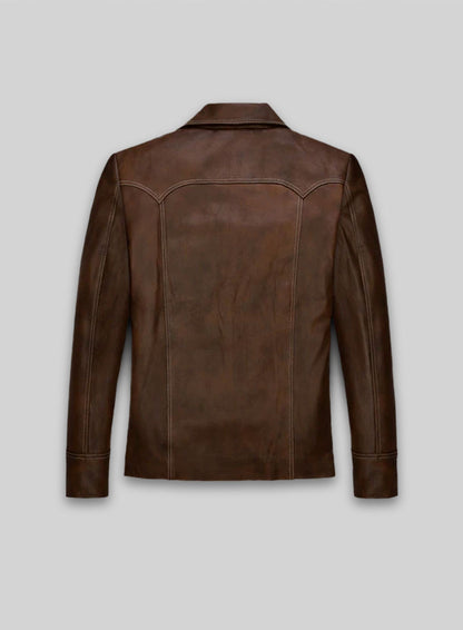 Spanish Brown Brad Pitt Fight Club Leather Jacket