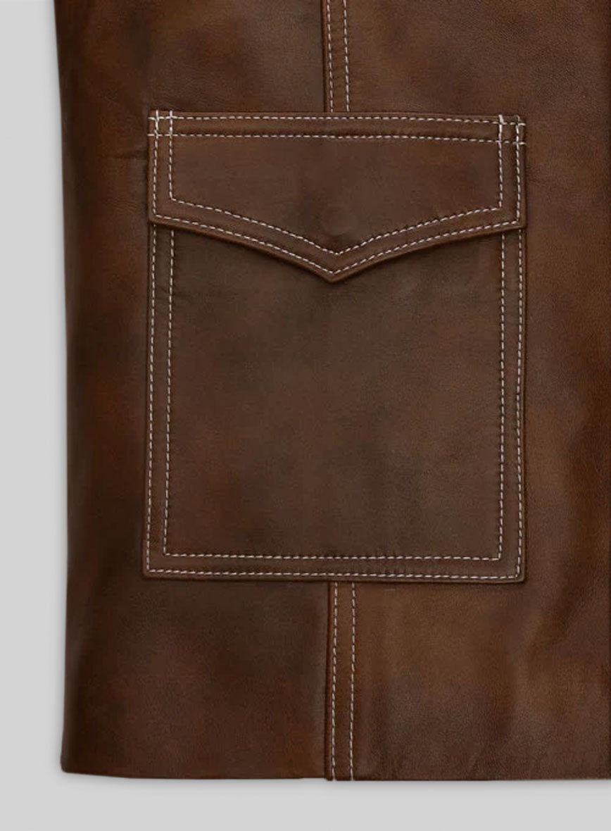 Spanish Brown Brad Pitt Fight Club Leather Jacket
