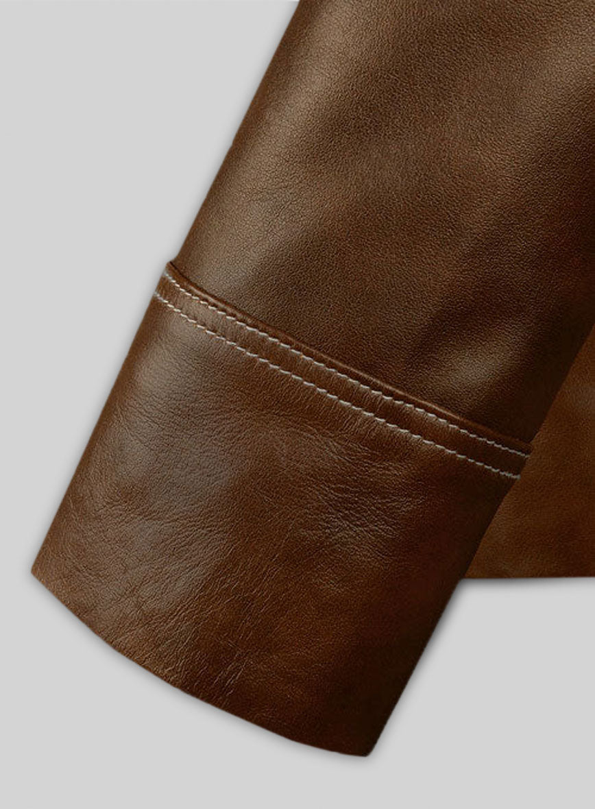 Spanish Brown Brad Pitt Fight Club Leather Jacket