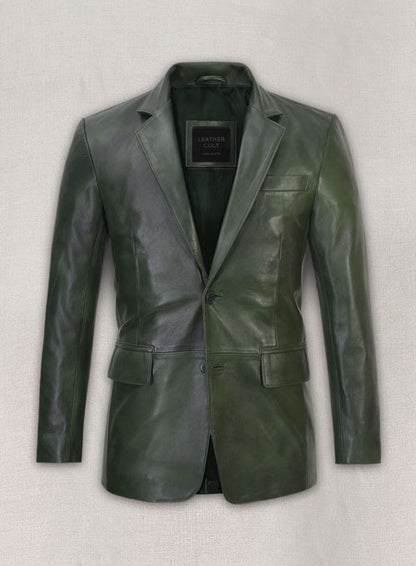 Spanish Green Leather Blazer - LeatherCult