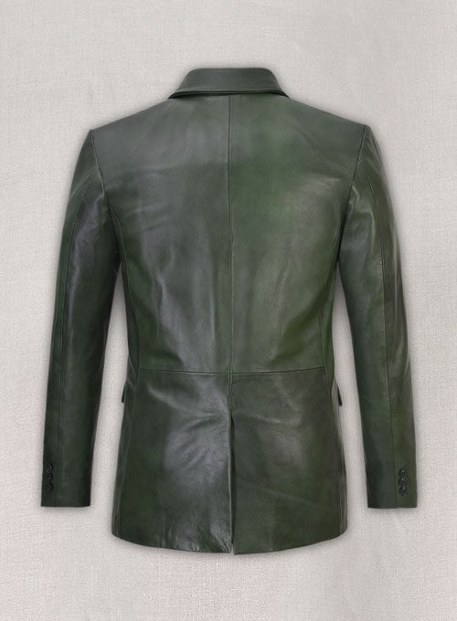 Spanish Green Leather Blazer - LeatherCult