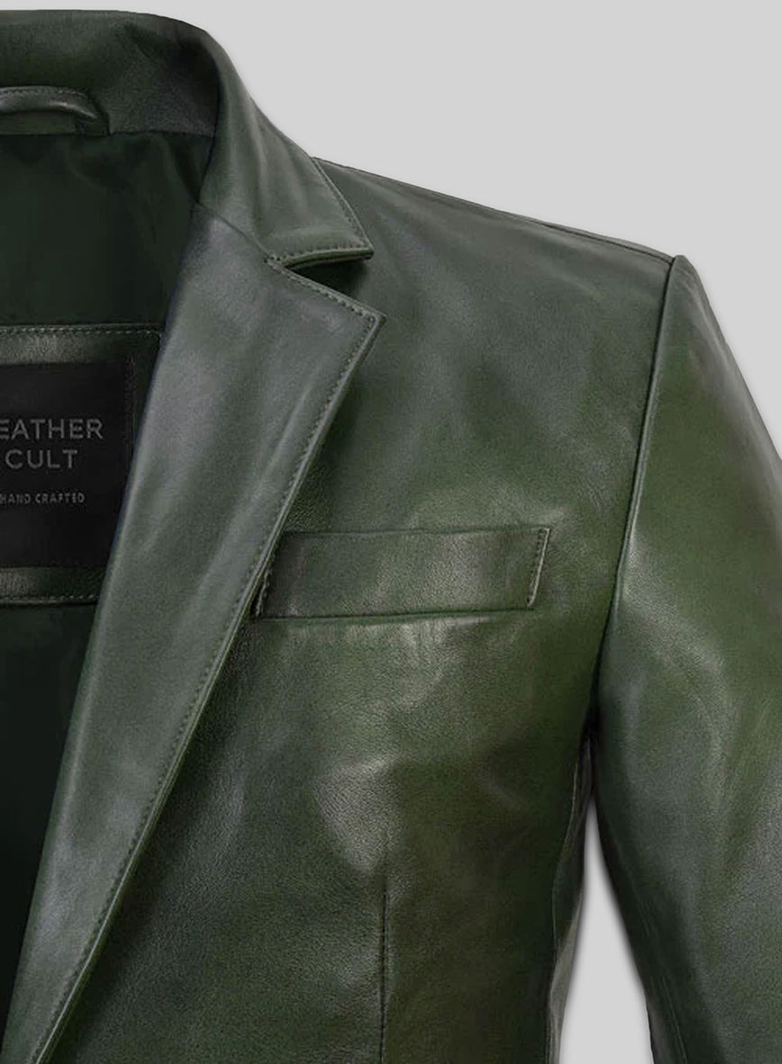 Spanish Green Leather Blazer