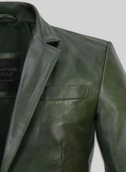 Spanish Green Leather Blazer