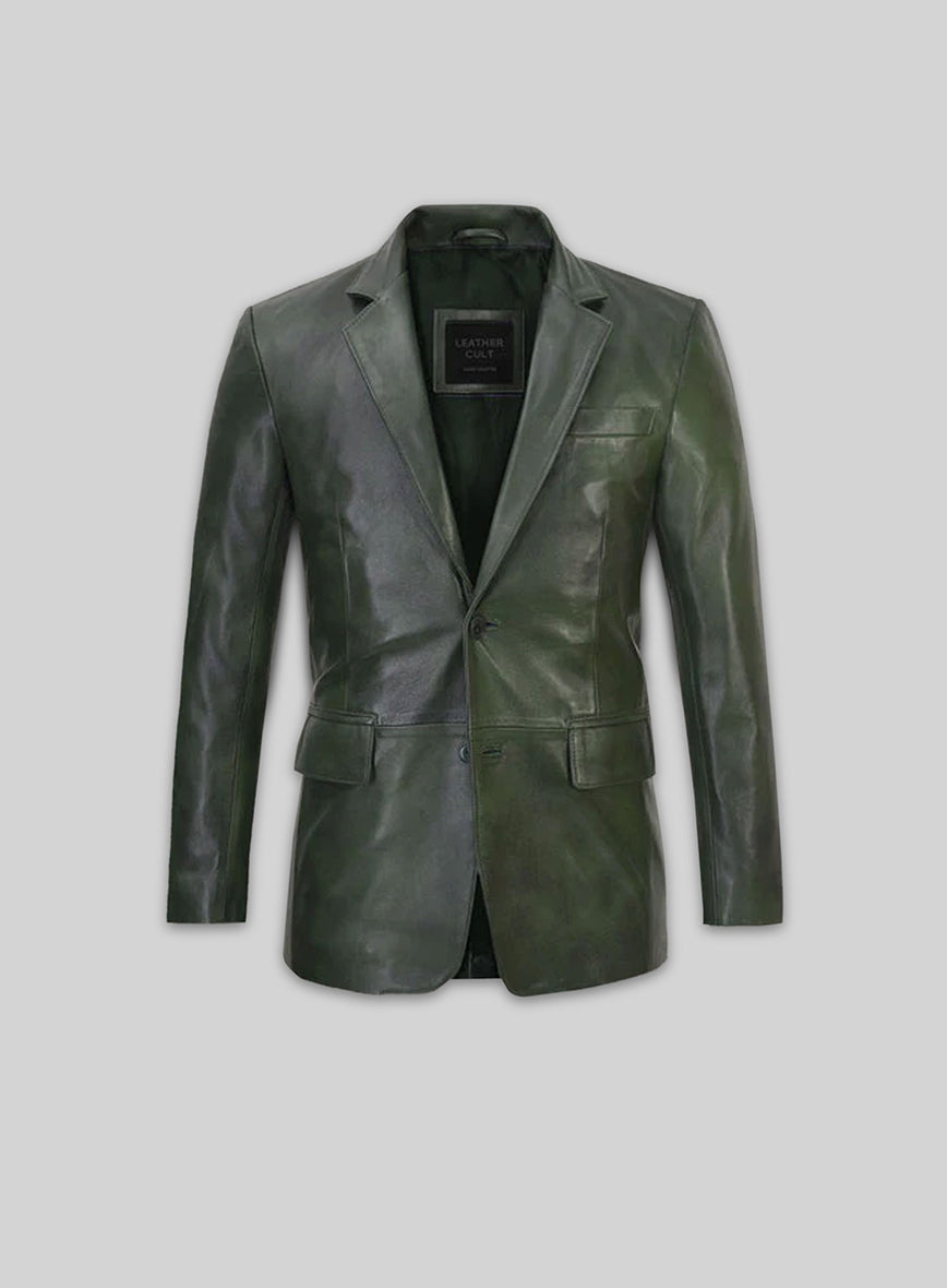 Spanish Green Leather Blazer