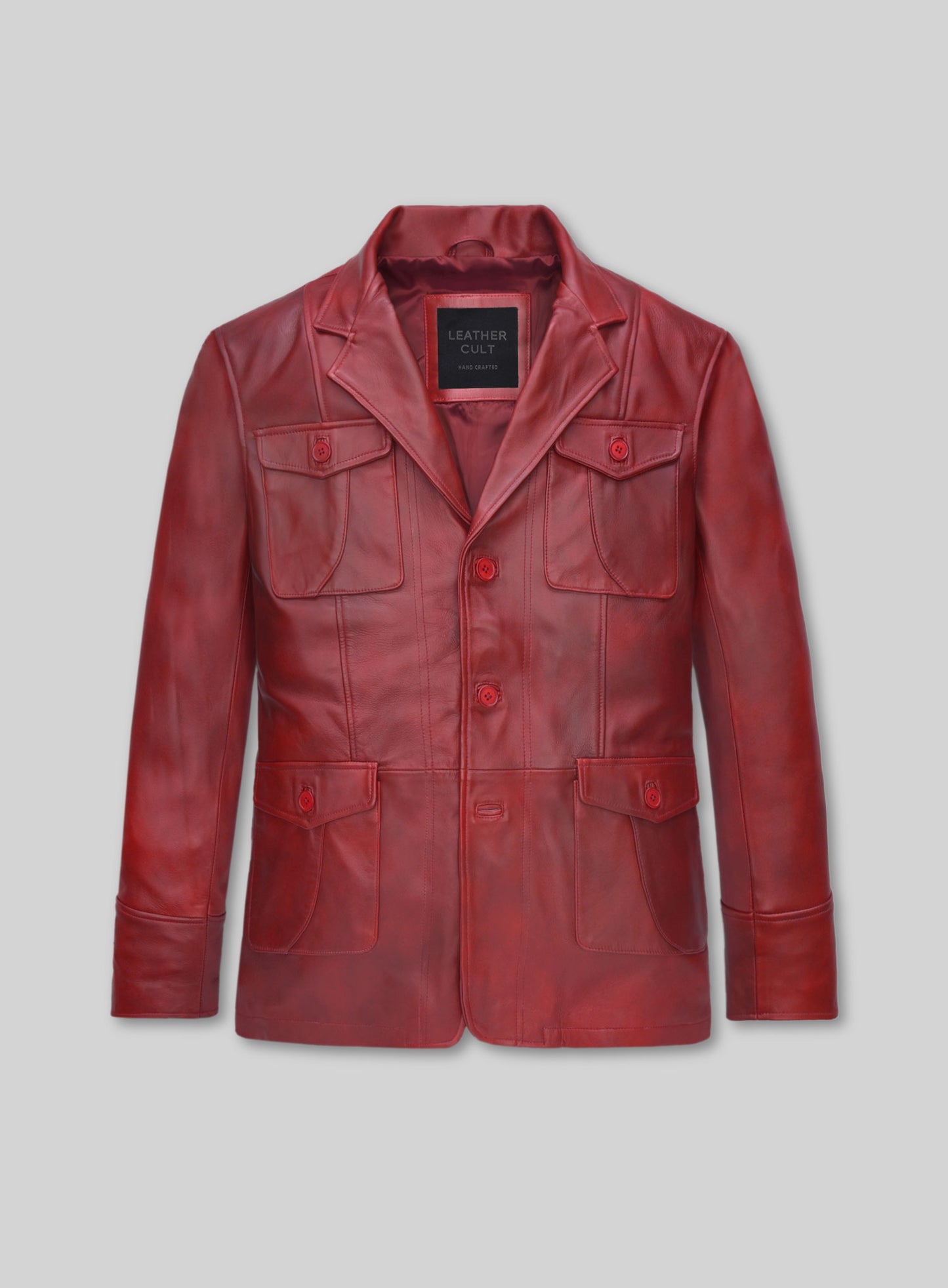 Spanish Red Leather Blazer - #716