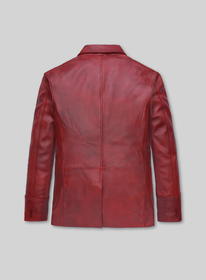 Spanish Red Leather Blazer - #716