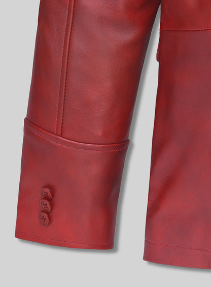 Spanish Red Leather Blazer - #716